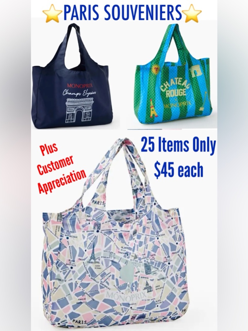 Paris Souveniers: Totes, Trays, Towels, Soaps